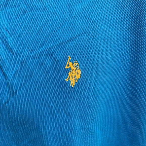 NWT Len’s Size Large U.S.POLO ASSN Short-sleeve Polo Shirt Logo Embroidered Blue - Picture 11 of 14